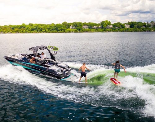 wakesurfing tag team by shore boards1