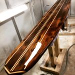 custom wooden surfboard made in American