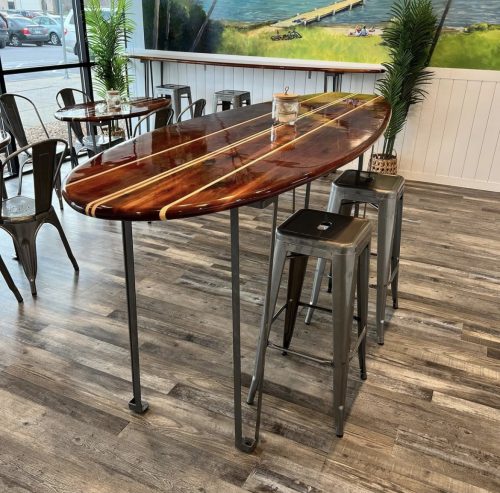 nautical surf decor high table